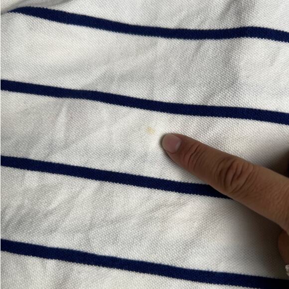 Polo Ralph Lauren Size Large 100% Cotton Striped White Polo Rugby Short Sleeve - Picture 7 of 7